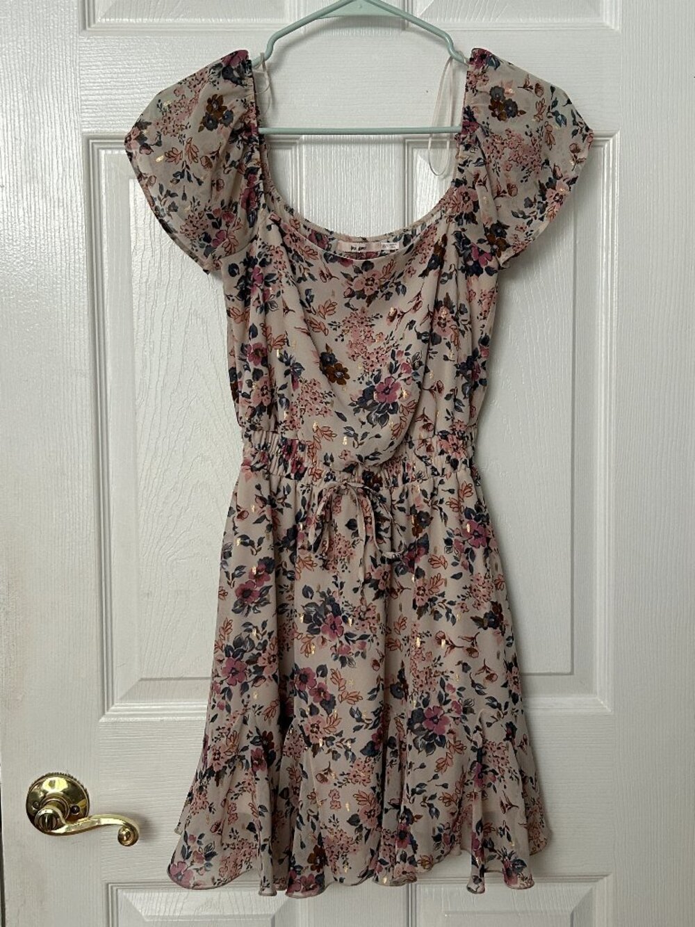 Francesca's Mi Ami Light Pink Floral Dress Women's XXS Coquette Feminine Elegant